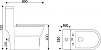 Монолит SM9009, тонкое сиденье ПП (с гофрой и подводкой)