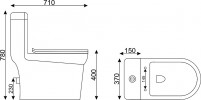 Монолит SM9610 , тонкое сиденье ДП (с гофрой и подводкой)